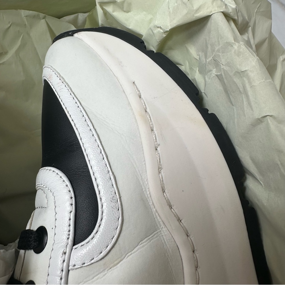 Burberry Ronnie Two Tone Black Optic White Leather Sneakers EU 41 - Picture 13 of 15